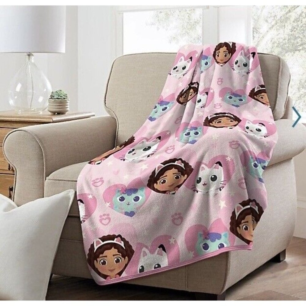 Licensed GABBY’S DOLLHOUSE Super Soft Plush BLANKET THROW Bedding 46”x60” NEW! - Picture 2 of 2